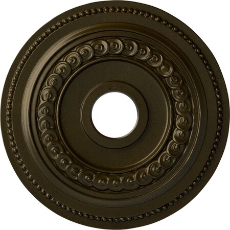 Ekena Millwork Oldham Ceiling Medallion (Fits Canopies up to 8 5/8"), 18"OD x 3 3/8"ID x 7/8"P, Green Gold CM18OL1GGS